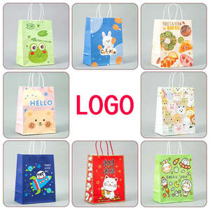 Sacs en papier kraft personnalisés avec poignées, sacs de shopping blancs et bruns pour cadeaux, mariages, anniversaires - Product Image 4