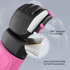 Pakistan Made High Quality MMA <b>Gloves</b> Half Finger/<b>Fingerless</b> Lightweight Customizable <b>Leather</b> for Unisex Best Selling - Product Image 4