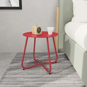 Tavolino Laterale in Metallo per Esterni, Resistente alle Intemperie, Portatile, per Giardino, Balcone, Cortile - Product Image 1