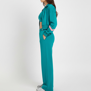 Conjunto de Sudadera con Capucha y Pantalones Jogger de Pierna Recta Estilo Urbano, con Paneles, de 3 Piezas, a Precio Mayorista Asequible - Product Image 2