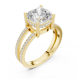 แหวนหมั้นเพชรทรงคุชชั่น 3.00 กะรัต ทองคำขาว 14K สำหรับผู้หญิง ได้รับการรับรองจาก IGI เพชรเพาะเลี้ยงในห้องปฏิบัติการ เหมาะสำหรับวันครบรอบแต่งงาน - Product Image 3