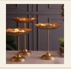 Juego de Urli Taj con pipa y base Pendi, Urli de metal con base Pendi, Portavelas decorativo, Urli Taj para decoración del hogar - Product Image 6
