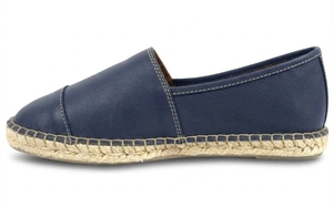 Espadrilles en toile bleu marine à bout carré, faciles à enfiler, respirantes, légères, avec semelle intermédiaire en EVA, style plat toutes saisons - Product Image 3