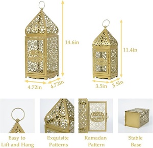 Juego de 2 Portavelas Metálicos Modernos Hechos a Mano y Ecológicos para Decoración Navideña con Brillo Celestial - Product Image 6