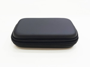 Étui à lunettes rectangulaire semi-rigide noir avec fermeture éclair, style simple, étui de rangement en EVA - Product Image 4