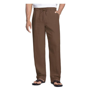 Nueva Llegada de Pantalones de Lino Casuales para Hombre, de Primera Calidad, Ligeros, de Pierna Ancha, Corte Holgado, Antiarrugas y Transpirables, para el Mercado Global - Product Image 1
