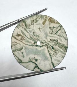 Esfera de Reloj de Ágata Musgosa Natural de 31.50mm y 0.70mm, Piedra Dendrítica Verde, Esfera de Reloj Personalizada de Lujo - Product Image 1
