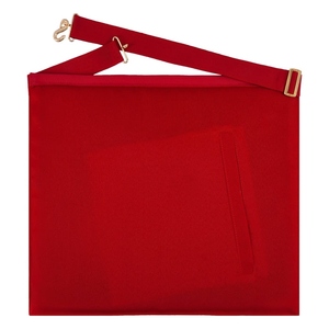 Tablier maçonnique pour architecte et grades maçonniques, avec ruban gros-grain rouge, Régalia maçonnique, Tablier de cérémonie pour loge maçonnique, Design haut de gamme - Product Image 3