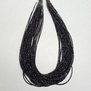 Perles rondes facettées en diamant noir naturel 1,8-2,2 mm, perles en diamant noir AAA, 16 pouces, perles en vrac pour la fabrication de bijoux, vente en gros - Product Image 3