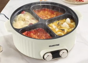 Olla Eléctrica Personalizada para 4 Personas, 6L, de Aleación, con Vidrio Templado, Control de Temperatura, Ahorro de Energía, Revestimiento Antiadherente, para el Hogar - Product Image 1