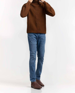 Cardigan pour homme de haute qualité en mohair, pull en laine mélangée tricoté avec boutons - Product Image 3