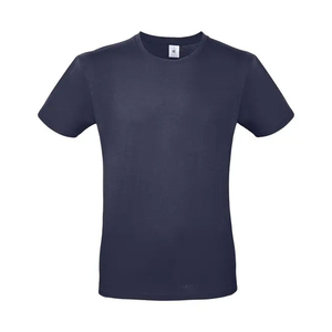 Men's Navy Blue O-Neck Short Sleeve <b>T</b>-<b>Shirt</b> 100% Cotton Solid Color Casual Jersey Fit Regular Length Plain Dyed Knitted - Product Image 2