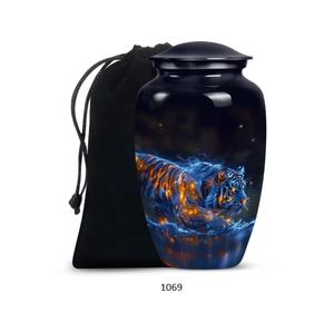 โกศบรรจุอัฐิโลหะสีดำขนาดใหญ่สำหรับผู้ใหญ่ โกศสำหรับบรรจุอัฐิของผู้หญิง พร้อมถุงกำมะหยี่ฟรี - Product Image 2