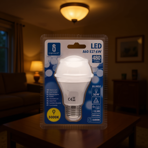 Lampadina LED A60 E27 6W 3000K Luce Calda 480Lm Ampio Angolo 25000H Durata - Product Image 3