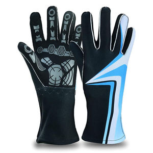 Gants de karting en cuir synthétique polyester à doigts complets, respirants, avec impression par sublimation, design antidérapant, fermeture auto-agrippante haute performance - Product Image 2