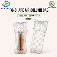 Sac à colonnes d'air AIR-DFLY en forme de Q, 5 colonnes, 22 cm, 55 microns, PA PE, emballage protecteur gonflable pour bouteilles cosmétiques, pour l'expédition