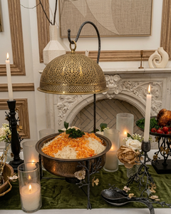Casserole ronde en métal de style arabe et luxueux, avec couvercle en dôme poli, design chinois traditionnel, récipient isotherme pour aliments. - Product Image 5