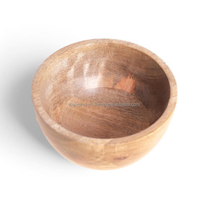 Tazón para Aperitivos o Ensaladas de Madera de Mango Natural Tallado a Mano, Vajilla para Cocina, Hogar y Hoteles, Tazones para Servir Comida y Bocadillos - Product Image 4
