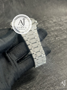 AARVA JEWELS นาฬิกาข้อมือผู้ชายสุดหรูสแตนเลสสตีล โมอิสซาไนต์ โครโนกราฟ 43 มม. ระบบอัตโนมัติ หน้าปัดคริสตัลแซฟไฟร์ สายแบบ Tang - Product Image 2