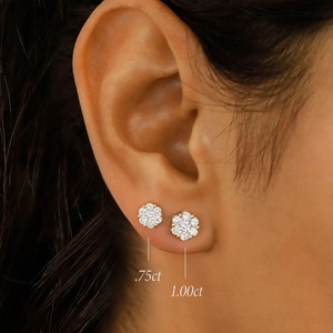 Pendientes de Plata de Ley 925 con Moissanita, Elegantes y Brillantes, para Regalo de Mujer - Product Image 2
