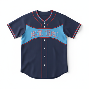 เสื้อเบสบอลซอฟต์บอลสไตล์เรโทรแบบกำหนดเอง ระบายอากาศได้ดี ปักโลโก้ ลายทาง พิมพ์ลายชื่อทีม ไซส์ใหญ่ แบบสั้น - Product Image 1