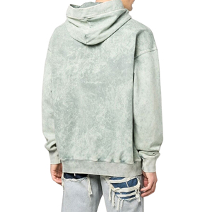 Veste de sport épaisse style rétro américain avec fermeture éclair, grande taille 4XL, finition délavée à l'acide, 500 grammes, personnalisable - Product Image 4
