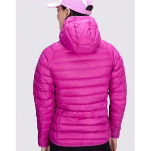 Chaqueta de plumón con capucha para mujer, ligera, acolchada, rosa, con cremallera, ropa de abrigo cálida para invierno - Product Image 5