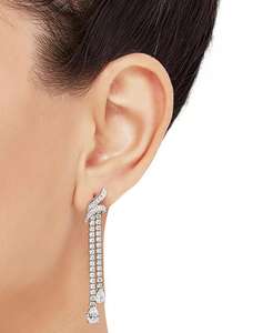 Orecchini pendenti con zirconi in argento Sterling | Arabella - Product Image 2