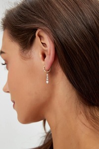 Pendientes de Lujo con Cadena de Oro de 14K y Diamante Cultivado en Laboratorio en Forma de Pera, Estilo Minimalista y Elegante para Mujer, Ideales para Fiestas - Product Image 2