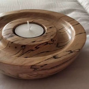 Ensemble de porte-bougies en bois écologiques pour mariage, porte-bougies en bois tissés à la main personnalisés - Product Image 1