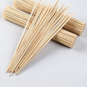 Bamboo Skewers <b>Disposable</b> Durable <b>BBQ</b> Tools for Fruit and <b>Grilling</b> Round Flat Knotted Sticks Natural Finish - Product Image 5