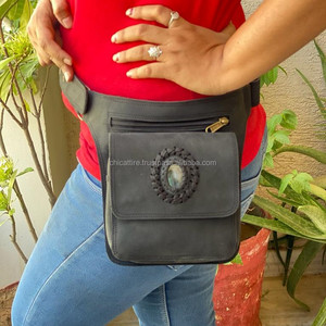 Leather Fanny Pack Waist Pack Lightweight Multi Pocket Hip Pocket Belts Travel Belt Unisex - Product Image 4