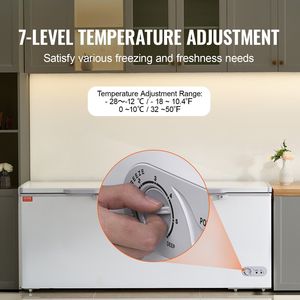 Congelador Horizontal Comercial de 19.8 Pies Cúbicos / 561 L, Congelador Grande con Tapa Dividida y Tapas con Doble Cierre, Independiente - Product Image 4