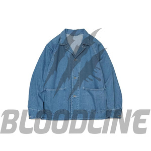 Chaqueta Vaquera BLOODLINE Tipo Blouson, Manga Larga, Cuello Camisero, Cierre de un Botón, Color Azul Lavado, Invierno, Algodón Ecológico - Product Image 1