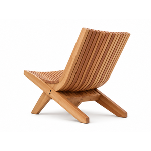 Chaise longue d'extérieur en teck, moderne, à lattes, pour jardin, patio, resort, chaise de relaxation - Product Image 5