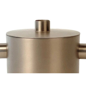 Seau à glace cylindrique en bronze, récipient décoratif en métal pour bar, idéal pour les mariages, les événements et la décoration intérieure, avec pinces. - Product Image 5