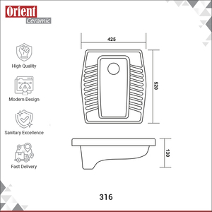 Dernière collection de sanitaires en céramique de luxe blancs, de qualité supérieure, durables, au design moderne, pour usage domestique et commercial, avec cuvette de toilette à la turque - Product Image 3
