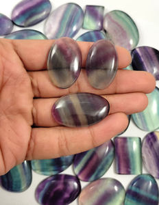Lot de cabochons en fluorite naturelle en vrac pour la fabrication de bijoux, pierres précieuses de guérison en quartz - Product Image 1