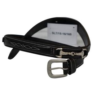 Cinturón de cuero inglés para jinete de caballos Multi Crystal Jodhpur Breeches Belt Producto de cuero genuino. - Product Image 3