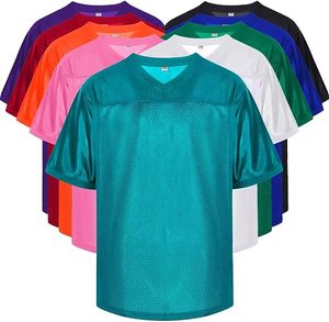Camiseta de Fútbol de Malla con Cuello en V de Primera Calidad, Manga Corta, Unisex, para Adultos, Absorbe la Humedad, Color Sólido, Uniforme de Equipo para Todas las Temporadas - Product Image 1