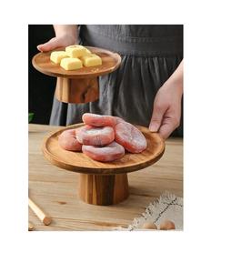 Support à gâteau en bois artisanal de luxe avec base épaisse et solide pour les réceptions, les buffets de desserts et la présentation en restauration - Product Image 1