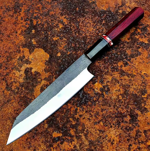 Couteau de chef japonais forgé à la main en acier Damas, lame en acier carbone de 8-9,9 pouces, manche en bois, couteau de cuisine ambidextre - Product Image 6