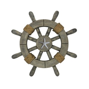 Wooden <b>Ship</b> <b>Wheel</b> Coastal Voyage Display Crafted to Reflect Ocean Adventures through Graceful Nautical Wall Presentation - Product Image 1