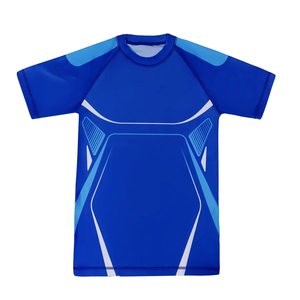 เสื้อรัดกล้ามเนื้อ MMA สำหรับผู้ชาย ระบายอากาศได้ดี กางเกงรัดกล้ามเนื้อสำหรับฝึกซ้อม ผ้ายืดสแปนเด็กซ์/โพลีเอสเตอร์ แขนสั้น 220 กรัม รับสกรีนโลโก้ สำหรับผู้ใหญ่ - Product Image 6