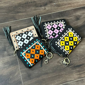 Breloques pour sacs pour femmes, vente en gros, luxe, designer, cuir véritable, artisanat, petit porte-monnaie mignon, mini porte-monnaie à carreaux avec porte-clés - Product Image 5