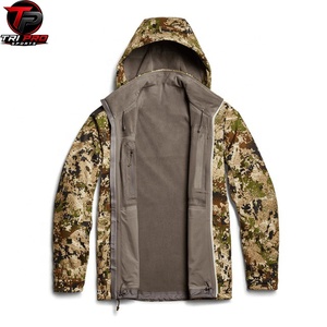 Veste softshell à capuche pour homme, fermeture éclair intégrale, légère, performance, polyester/coton, chasse, randonnée, camping - Product Image 2