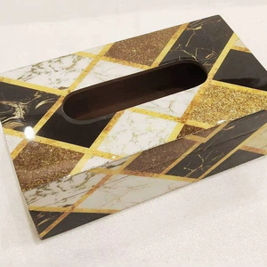 Boîte à mouchoirs en bois MDF durable, écologique, au design personnalisable sur le thème bouddhiste, élégante pour la maison, l'hôtel, la décoration de restaurant - Product Image 1