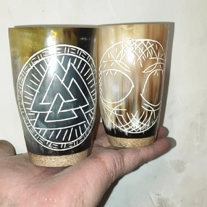 Durable Eco-Friendly Handmade Polished Viking Horn Shot Glass 2025 New Design Waterproof for <b>Beer</b> Coffee Drinks Religious Craft - Product Image 5
