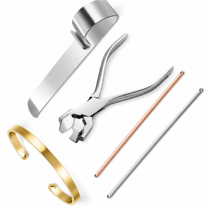 MANAN INSTRUMENTS Juego de Herramientas de Grabado de Acero Inoxidable con Herramientas de Ajuste de Brazaletes para Fabricación de Pulseras y Rodillos - Product Image 1