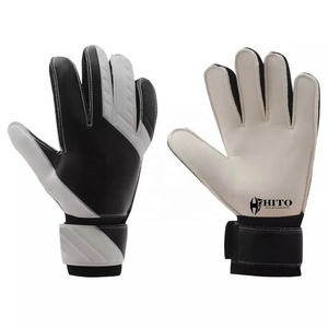 Hot Selling Custom Design Black and White German Embossed Latex Soccer Goalkeeper <b>Gloves</b> 4mm German Latex strap NegativeCut - Product Image 1